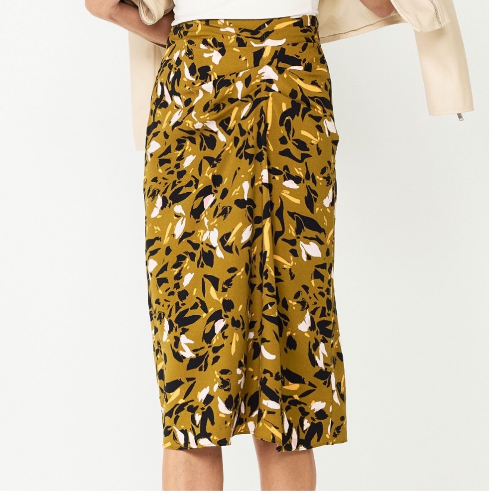 Nine West Print Midi Skirt- Petal Bunches